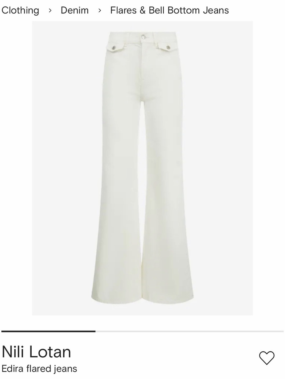 Nili Lotan Cream Edira Flared Jeans